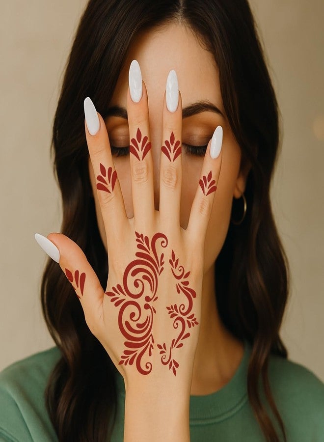 VANVATI Modern Design Quick Mehndi Sticker for Hands Mehndi Stencil Sticker One Set for Both Hand | Easy to Apply Stencil Mehndi Sticker Perfect for Weddings, Parties and Any Occasion - Image 3