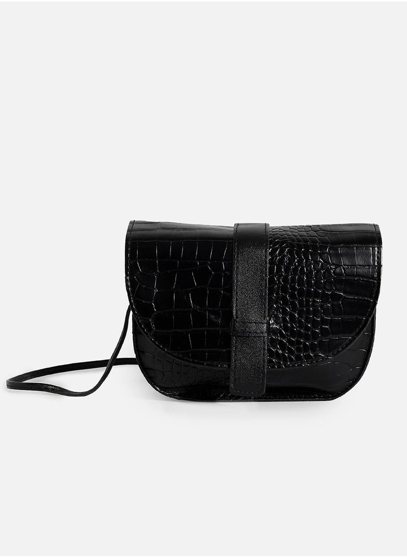 Haute Sauce - Croco Black Cross Body Bag - Image 1