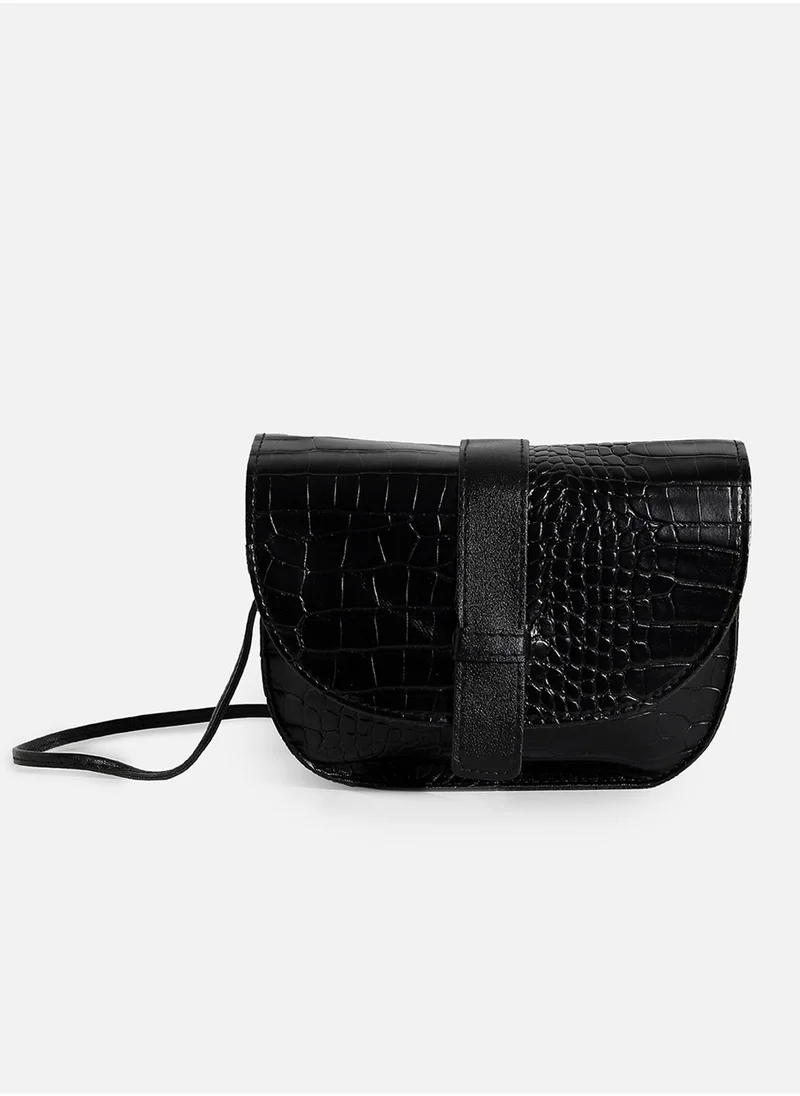 صوص هاوت Croco Black Cross Body Bag