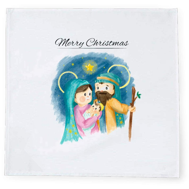 Khakee 6 Pcs Christmas Theme Tafta Silk Table Napkins 10x 10 for Xmas Decoration Christmas OrnamentsChristmas Gift npxmas319P - Image 2