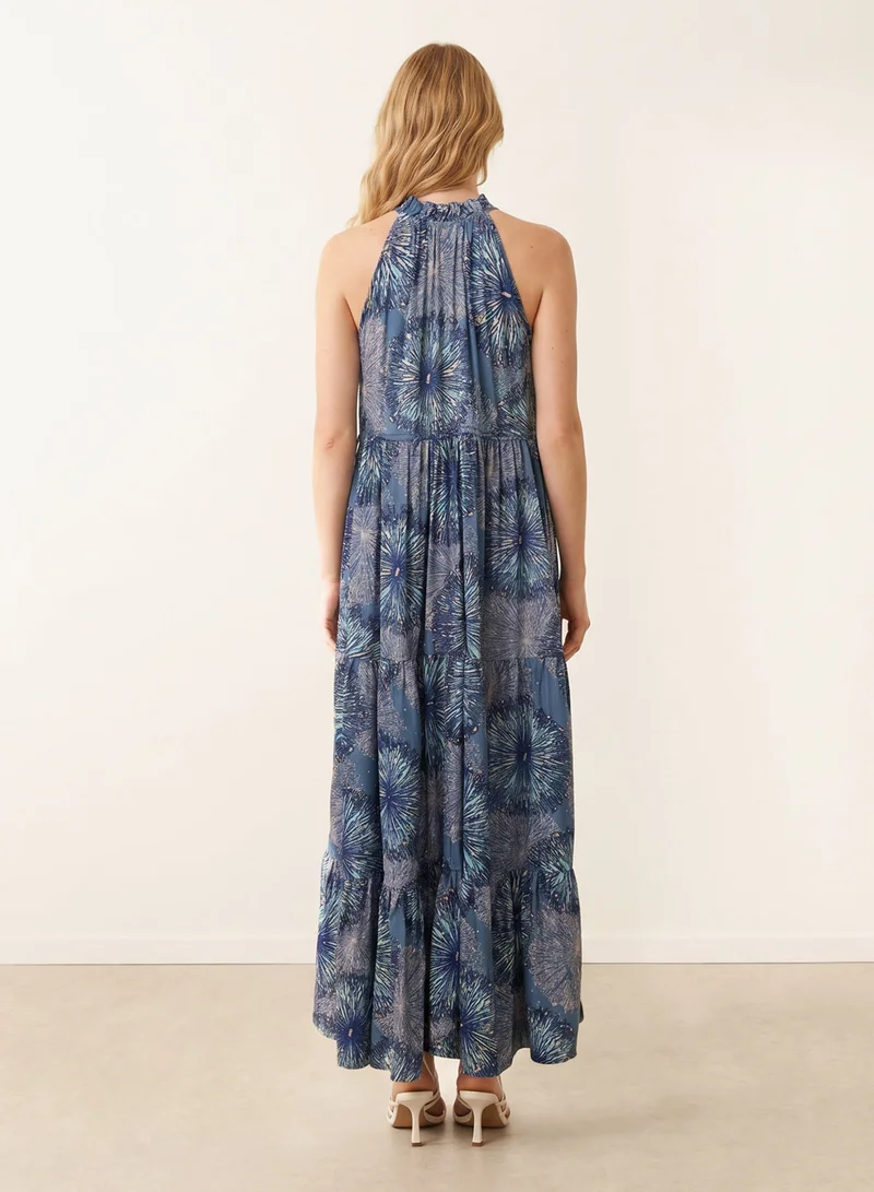 بلو فانيلا Tiered Tie Front Dress