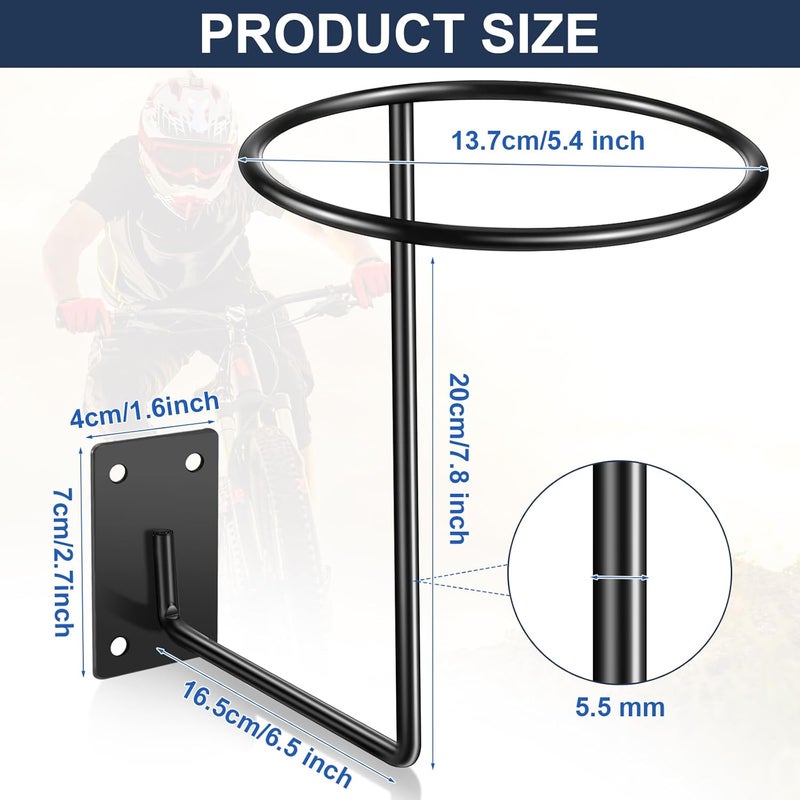 Potchen 6 Pack Helmet Holder Stand Display Rack - Metal Wall Mount Hanger for Helmets, Jackets, and Sports Gear - Image 2