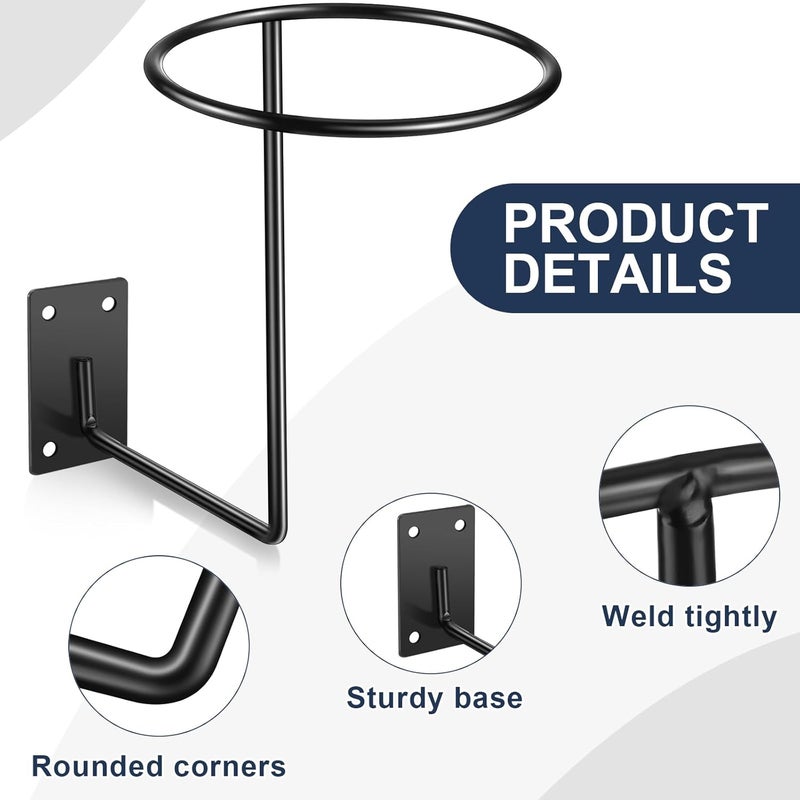 Potchen 6 Pack Helmet Holder Stand Display Rack - Metal Wall Mount Hanger for Helmets, Jackets, and Sports Gear - Image 3