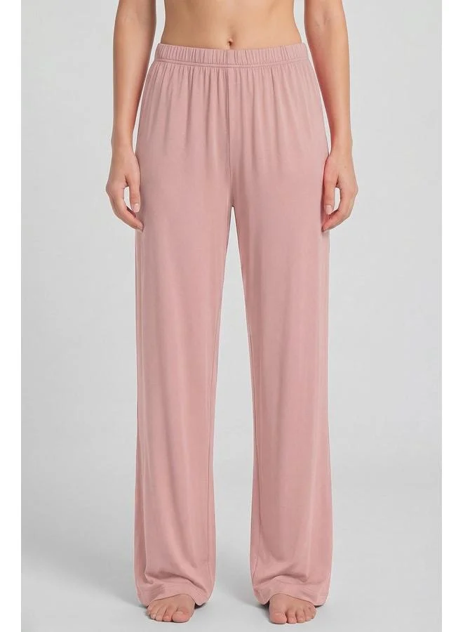 Aytuğ Egyptian Women's Viscose Straight Cut Bottom Pajama Dark Nude.