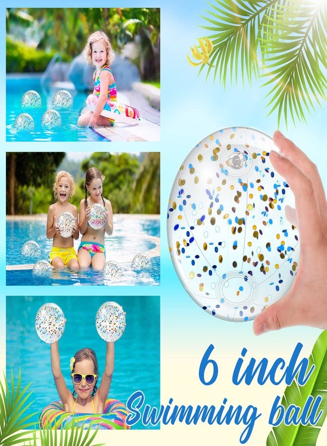 Hungdao 25 Pcs Inflatable Glitter Beach Ball 8 Inches Mini Clear Floatable Confetti Ball for Kids Bulk Swimming Pool Theme Party Toy for Hawaiian Theme Party Decorations Favors Supplies(Silver) - Image 5