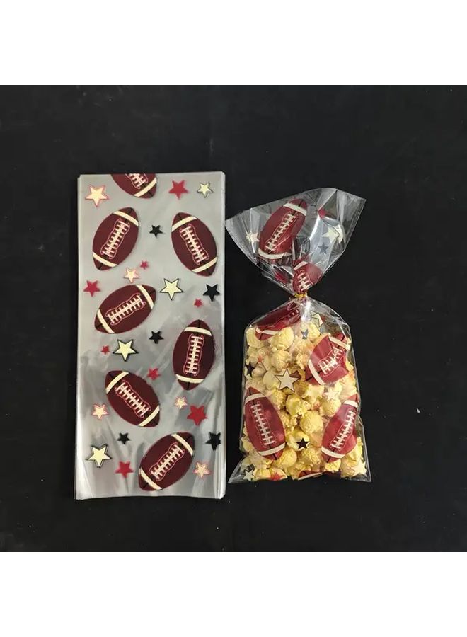 Golden Twist Football Print Gift Bags 27 5x12 5cm For Party Wedding Holiday Candy Storage - Image 1