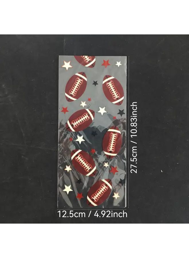 Golden Twist Football Print Gift Bags 27 5x12 5cm For Party Wedding Holiday Candy Storage - Image 2