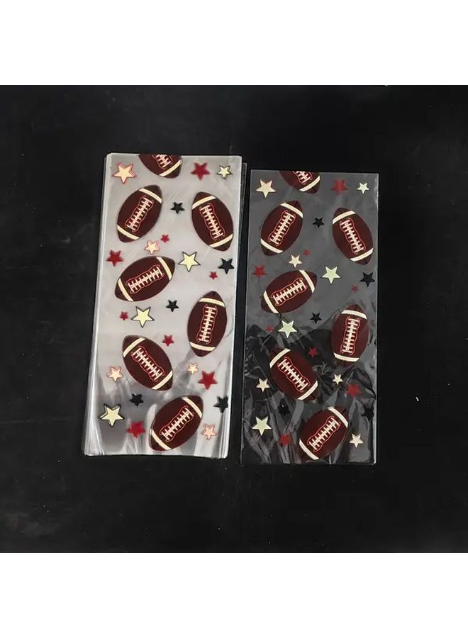 Golden Twist Football Print Gift Bags 27 5x12 5cm For Party Wedding Holiday Candy Storage - Image 3