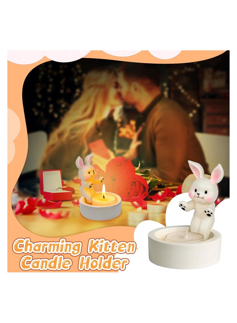 SYOSI Rabbit Candle Holder Rabbit Tea Light Candle Holders Rabbit Warming Paws Candle Holder Candles Holders Home Party Weddings Gift Cute Candles Holder Home Accessories for Rabbit Lovers - Image 5