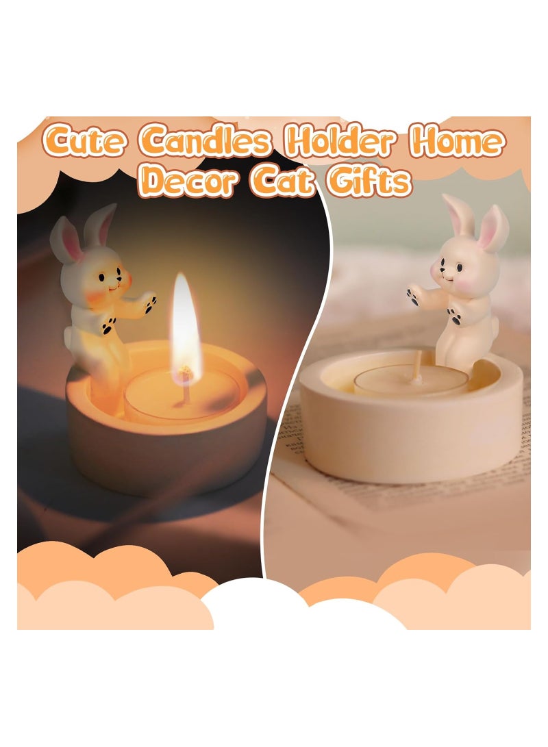 SYOSI Rabbit Candle Holder Rabbit Tea Light Candle Holders Rabbit Warming Paws Candle Holder Candles Holders Home Party Weddings Gift Cute Candles Holder Home Accessories for Rabbit Lovers - Image 4