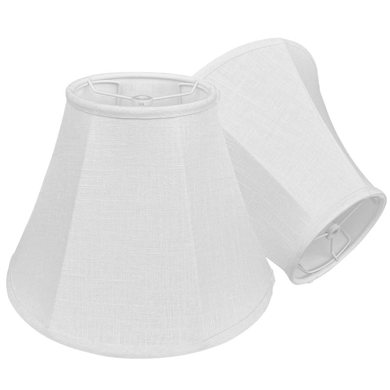 TooToo Star Double White Lamp Shade Set of 2, TOOTOO STAR Large Barrel Lampshade for Floor Light and Table Lamp 6x12x8.5 inch, DIY Fabric Natural Linen Hand Crafted, Spider (White, 6x12x8.5 inch) - Image 3