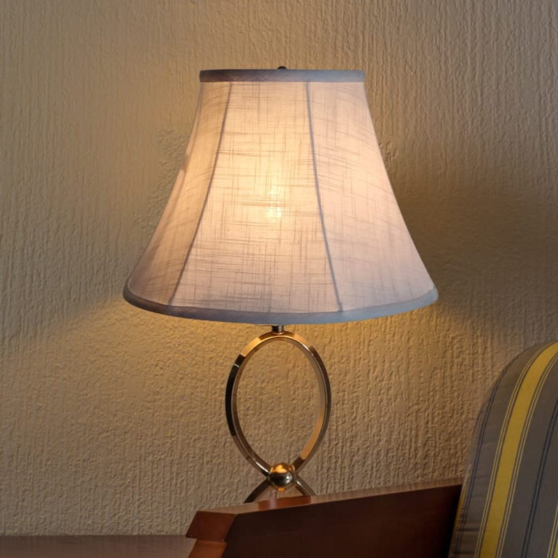 TooToo Star Double White Lamp Shade Set of 2, TOOTOO STAR Large Barrel Lampshade for Floor Light and Table Lamp 6x12x8.5 inch, DIY Fabric Natural Linen Hand Crafted, Spider (White, 6x12x8.5 inch) - Image 5