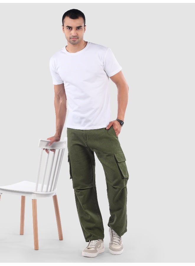 Beyoung Olive Adjustable Waist Cargo Pants  - Image 4