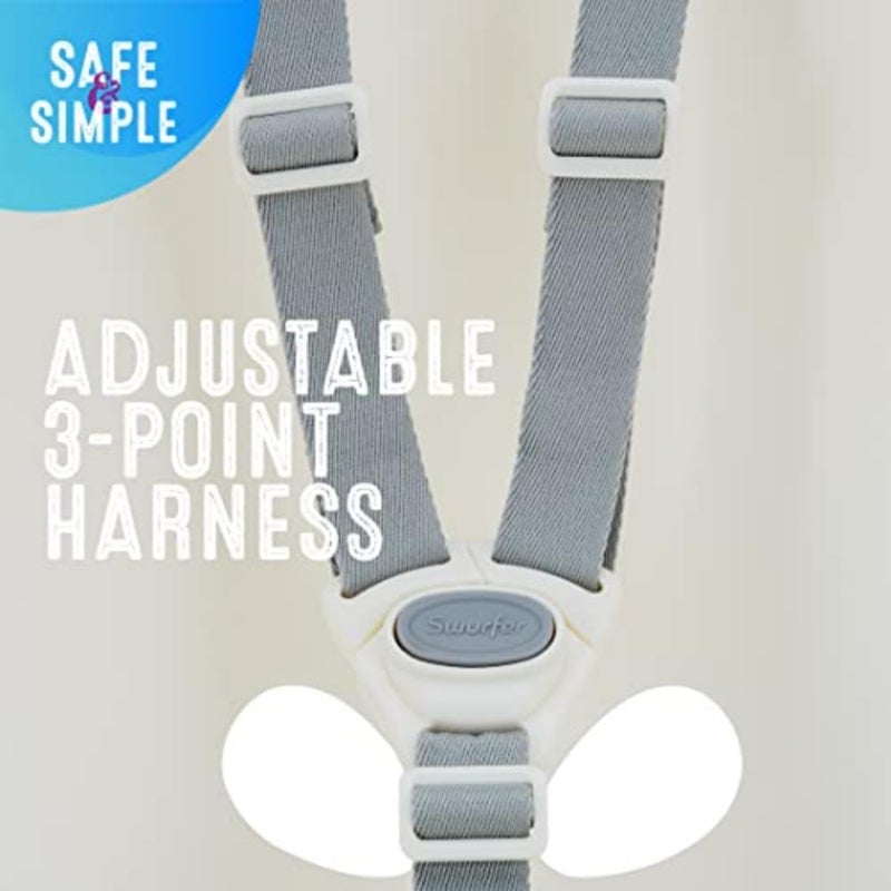 Swurfer Coconut Toddler Swing Comfy Baby Outdoor, 3- Point Adjustable Safety Harness, Secure, Safe Quick Locking System, Blister-Free Rope, Easy Installation, Ages 9 Months and Up, Ivo, White - Image 2