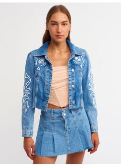 65300 Embossed Denim Coat-Blue - pzsku/Z378A5D0C26FB948E7CB8Z/45/_/1740060689/7c43dd7e-7efd-4598-b60f-4daa12b7bdab