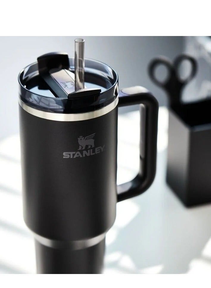 Stanley Quencher H2.0 FlowState Vacuum Insulated Tumbler – 40oz Black Stainless Steel Travel Mug with Leakproof Lid & Straw, Double-Walled Insulated Design Keeps Drinks Hot for 7 Hours & Cold for 24 Hours, Durable, Spill-Resistant, Portable, Ideal for Travel, Gym, Work, and Outdoor Hydration - Image 4