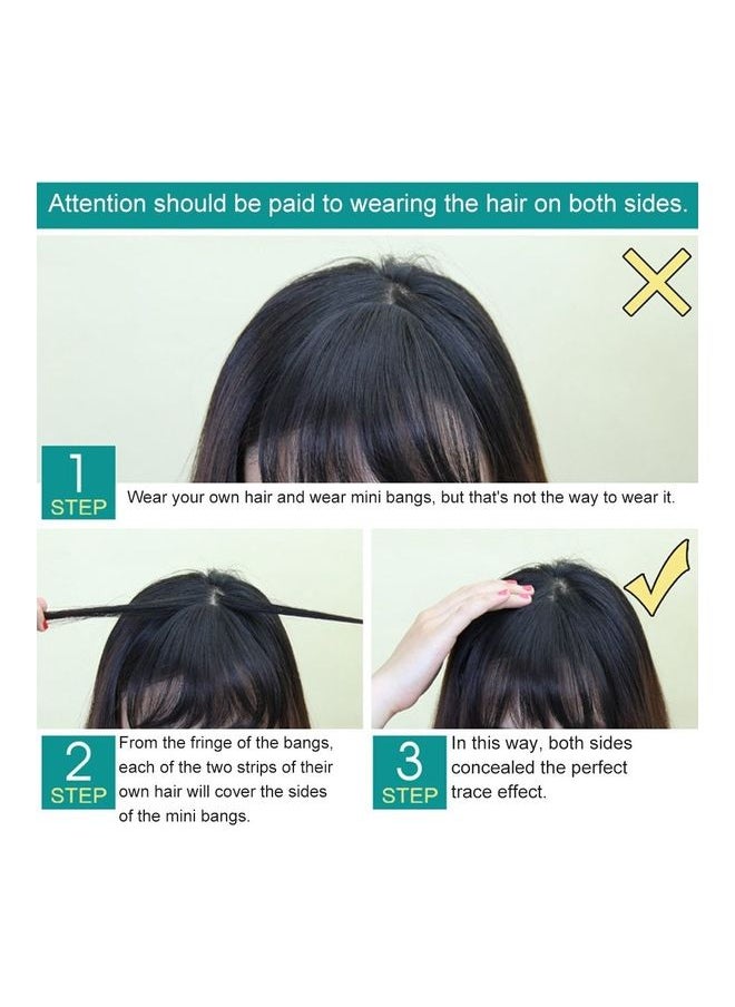 NIBEMINENT - Girl Hair Air Fringe Bang With Hairs Black 9 x 2 2cm - Image 1