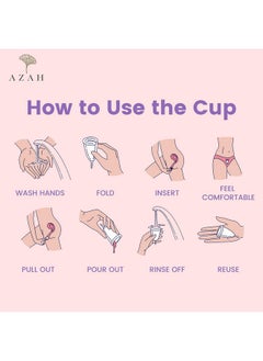 Azah Menstrual Cup for Women [Upto 8-10 Hours Protection] | Reusable Cup with Pouch | Ultra Soft, Odour & Rash Free| 100% Medical Grade Silicone|No Leakage | Large - Pack of 1 - pzsku/Z378A6ADA3BD5790CC183Z/45/_/1738306585/86fd02d8-2bf3-4928-82fd-7ae2d632eb44