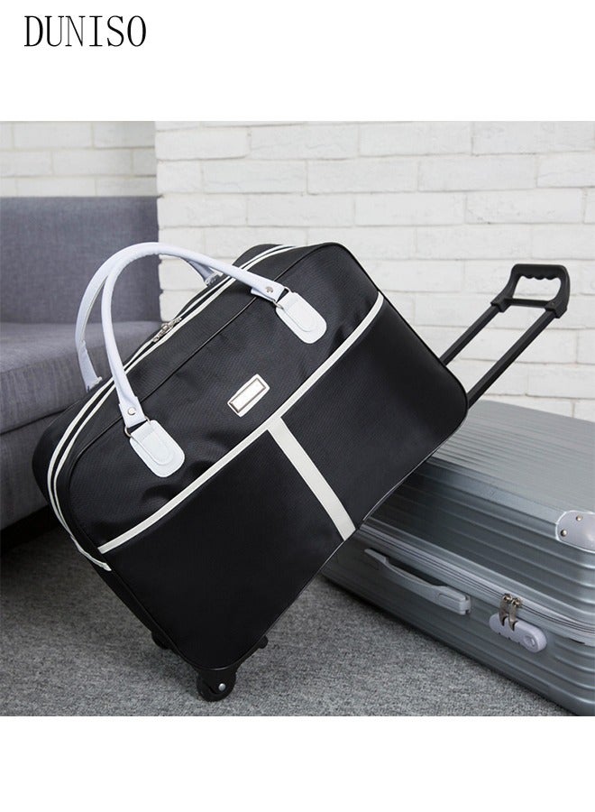 DUNISO 2in1 Suitcase for Men and Women, Large Capacity Handbag with Adjustable Pull Rod Portable Luggage Trolley Travel Bag Trolley Backpacks for Business Travel - Image 5