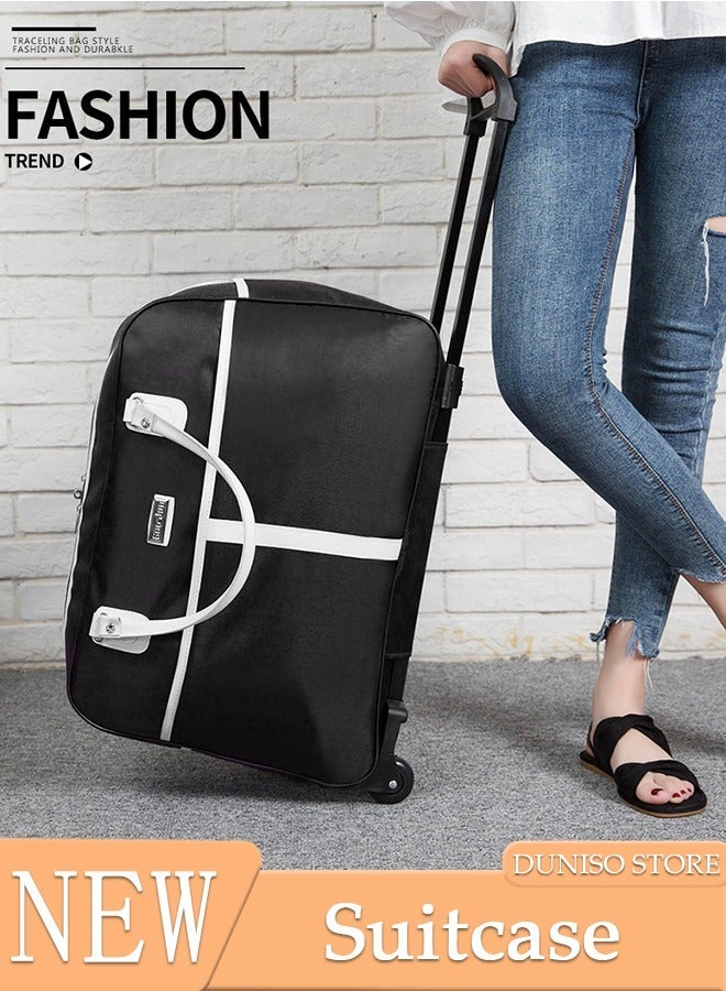 DUNISO 2in1 Suitcase for Men and Women, Large Capacity Handbag with Adjustable Pull Rod Portable Luggage Trolley Travel Bag Trolley Backpacks for Business Travel - Image 1