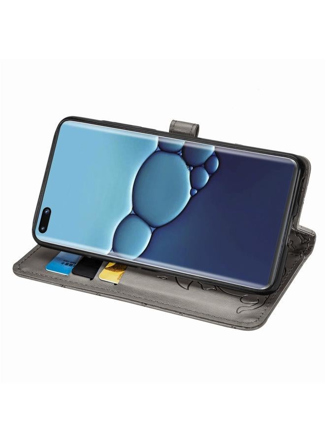 زبون جراب لهاتف Huawei P40 Pro، جراب جلدي أفقي منقوش عليه قطة وكلب لطيف مع حامل / فتحة بطاقة / محفظة / حبل - Image 4