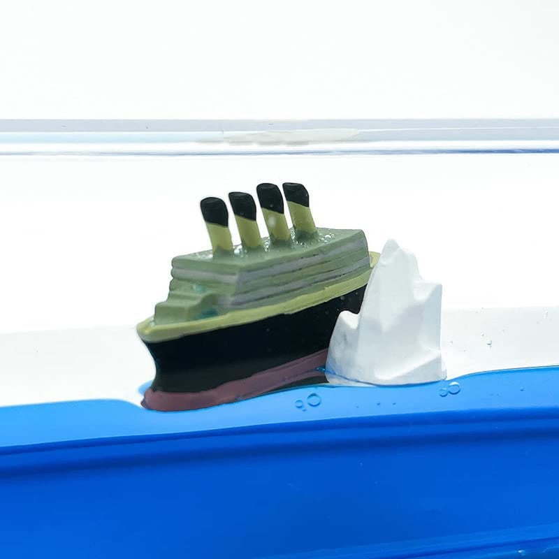 Honsheng Unsinkable Titanic Simulator Toy Wavey Boat in a Box Liquid Wave Cruise Fluid Ship Decoration Ornament for Car Decoration Paperweight Desk Toy Gifts - Image 5