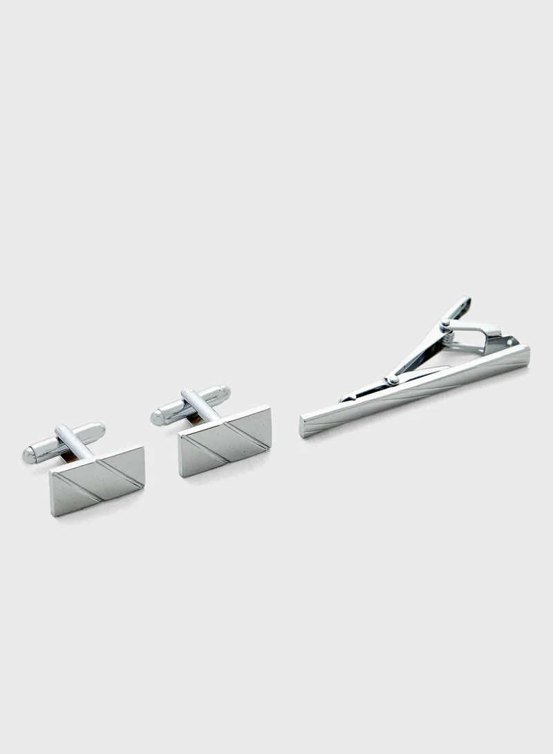 Robert Wood 2 Pack Cuff Link and Tie Pin Set