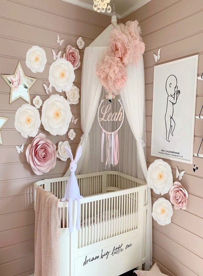 بيشيدا مجموعة بيشيدا من 6 قطع من مستلزمات تزيين الزهور الورقية لحفلات الزفاف، وتزيين الجدران، وتزيين الغرف، وحفلات توديع العزوبية، وحفلات استقبال المولود (أبيض) - Image 5