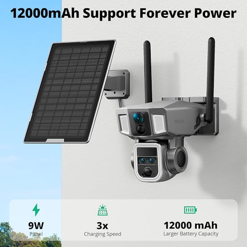 Dragon Touch 4G LTE Cellular Security Camera, 4K Wireless Outdoor Solar Camera 12000mAh, 4G or WiFi Duo-Mode, 10x Optical Zoom, 360° Pan and Tilt AI Tracking, with SIM Card, IP66 Weather-Resistant - Image 3