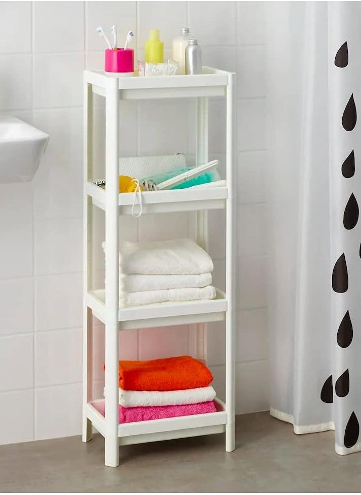 erorex - Shower Caddy Corner Shelves Bathroom Shelving Unit Plastic Shelf Kitchen Bathroom Storage rust proof 4 Tiers Shower Shelves - Image 1