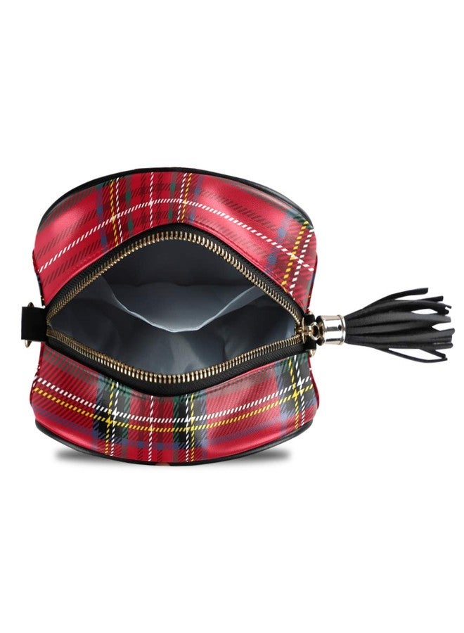 ALAZA Tartan Background Plaid Crossbody Bag with Adjustable Metal Chain Strap for Women Girl - Image 5