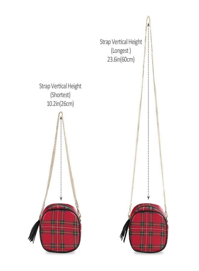 ALAZA Tartan Background Plaid Crossbody Bag with Adjustable Metal Chain Strap for Women Girl - Image 4