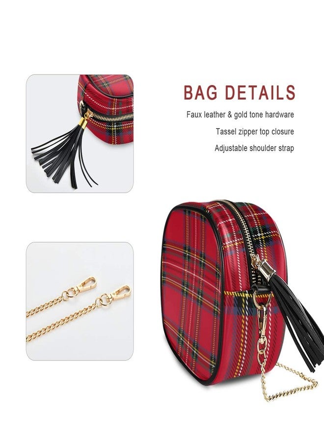 ALAZA Tartan Background Plaid Crossbody Bag with Adjustable Metal Chain Strap for Women Girl - Image 2