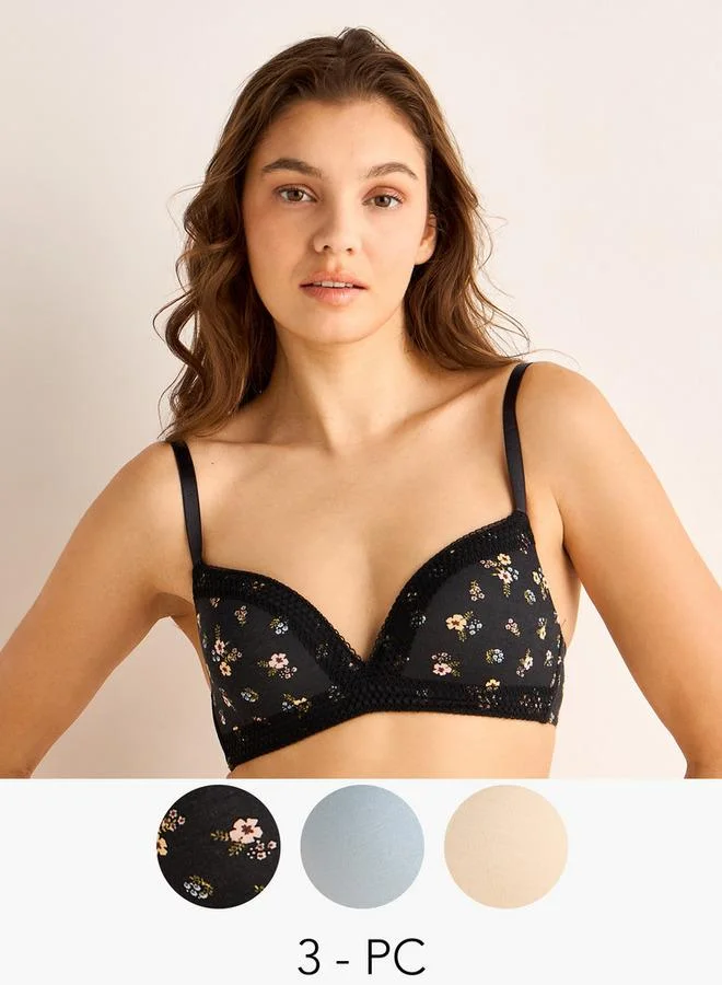 سبلاش فيڤ Pack of 3 Plunge Bra Medium Coverage
