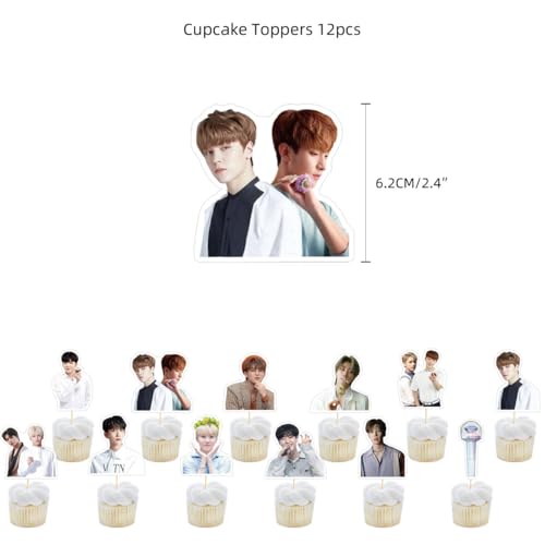 YiYiXiXi 17 Birthday Decorations Gift Set,Birthday Party Supplies Includes Banners - Cake Topper - 12 Cupcake Toppers - Image 4