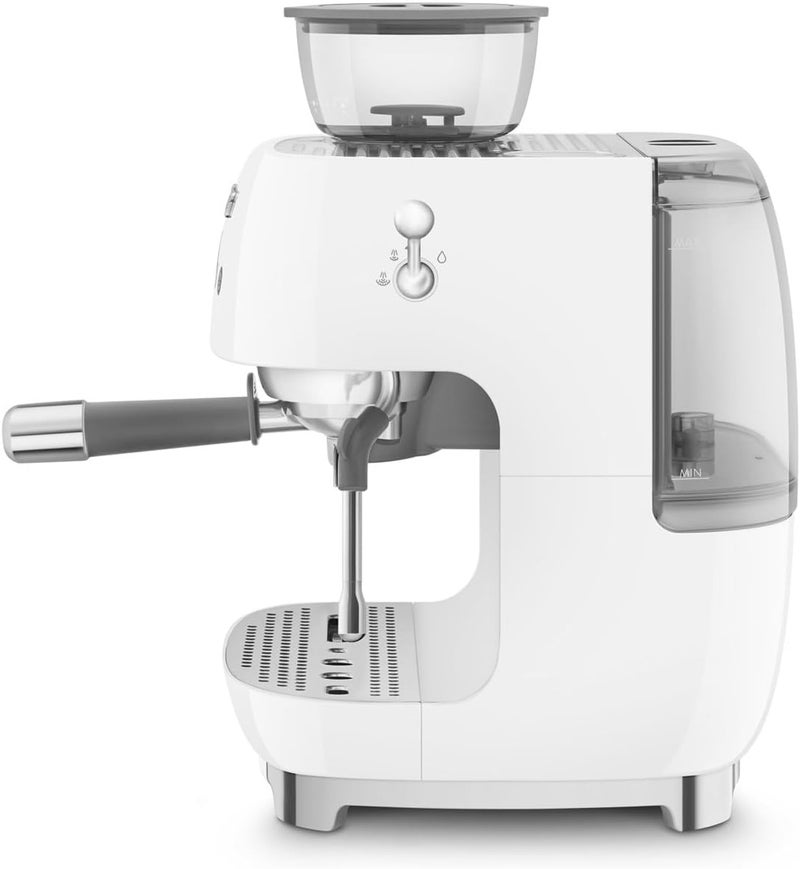 Smeg EGF03WHUK Espresso Machine with Pump & Grinder, Adjustable Temperature & Pre-Infusion, Italian Design, White 2.4 L EGF03WHUK WHITE - Image 2