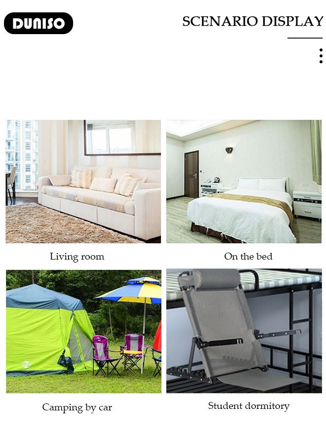 DUNISO Lifting Bed Backrest,Adjustable Sit up Back Rest Multifunctional floor Chair for Bed, Adjustable Bed Backrest Support with Head Pillow for Neck, Head, Lumbar Support,Folding Chair - Image 3