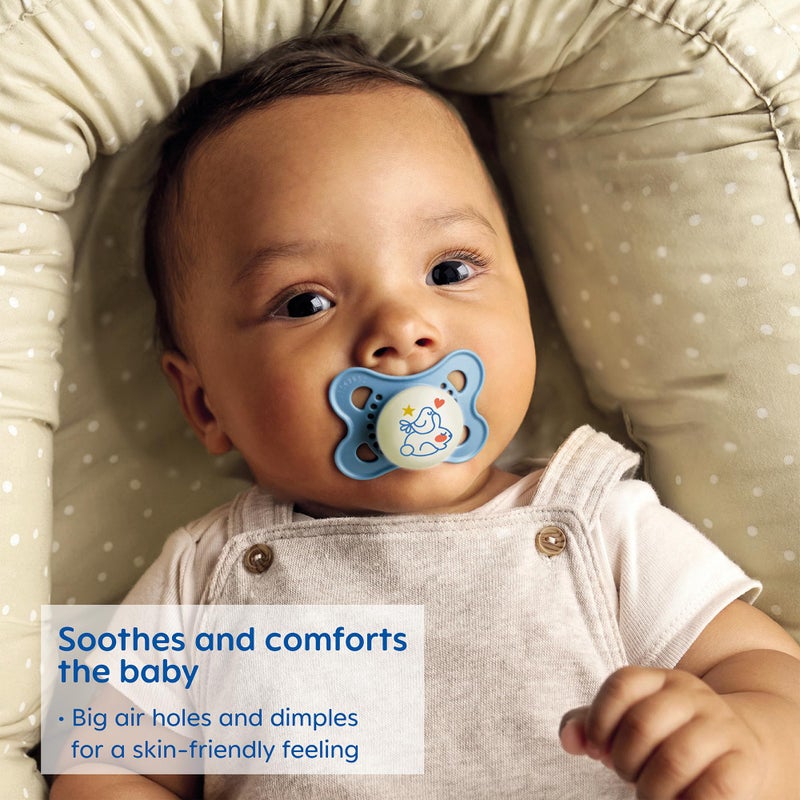 MAM Original Day & Night Pacifiers, Binky Pacifier for 0-6 Months, BPA-Free Silicone, Glows in The Dark, Best for Newborn Babies, Developed with Medical Experts, 4 Count Binkies - Image 5