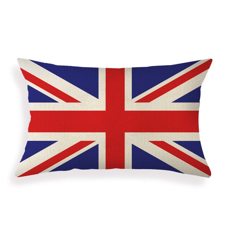 Ogiselestyle British Flag Lumbar Pillow Cover 12x20 Inch Home Decor Cushion Case for Sofa Couch