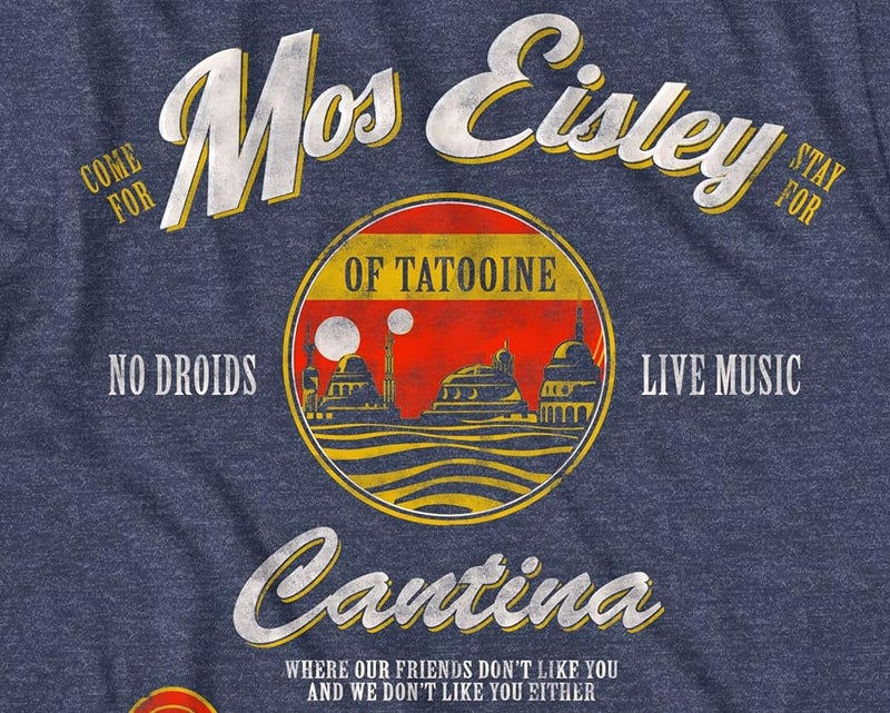 STAR WARS Mos Eisley Cantina Tatooine Men's Adult Graphic Tee T-Shirt (Navy Heather, Small) - Image 3