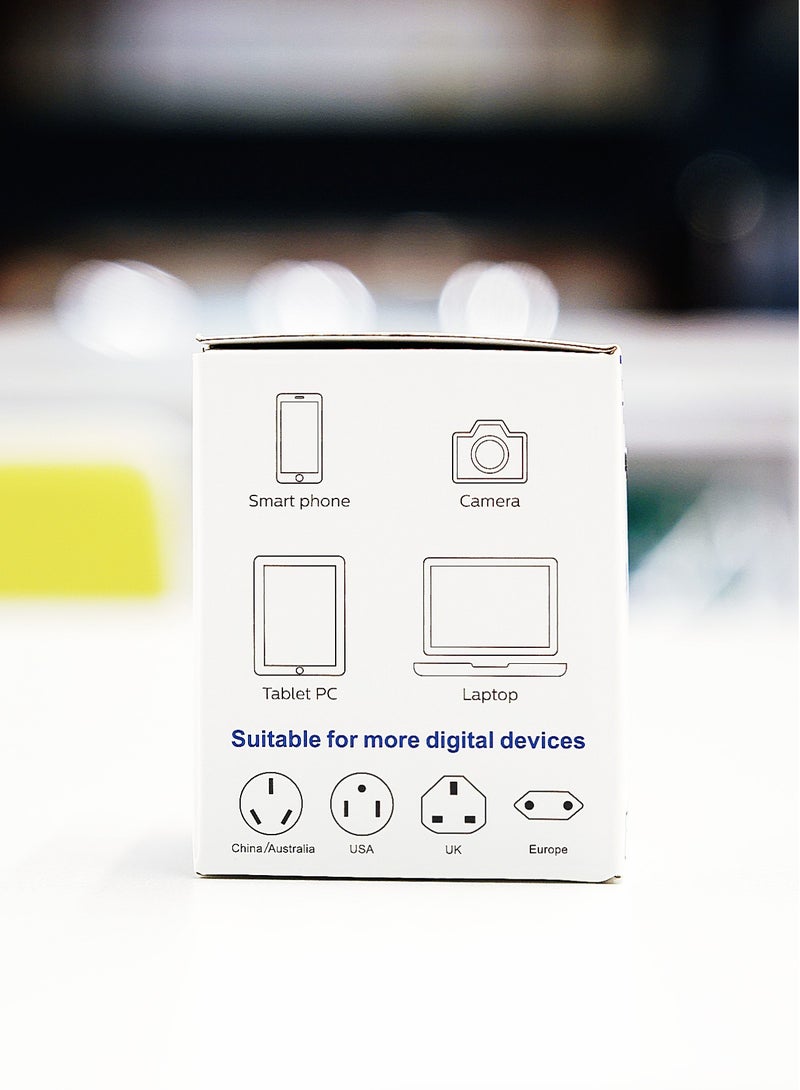 PD45W Multifunctional Portable Universal International Travel Power Adapter,All in one USB Type C 5-Port GaN Fast Wall Charger Converter Plug Compatible with Macbook, iPhone, iPad and electronics