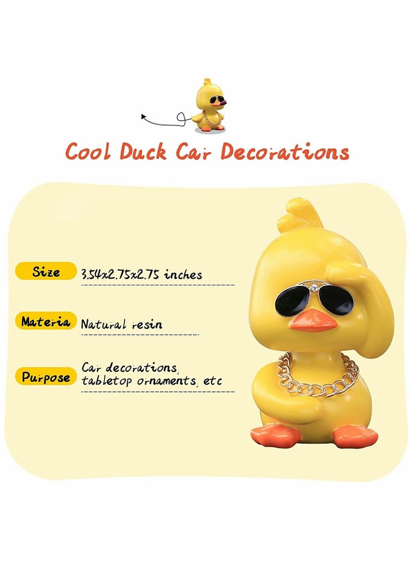 كابتن تيك Dashboard Decorations Duck, Cute Yellow Duck Toy Car Ornaments Cool Duck Car Dashboard Decorations Shaking Head Doll Wave Left yellow - Image 4