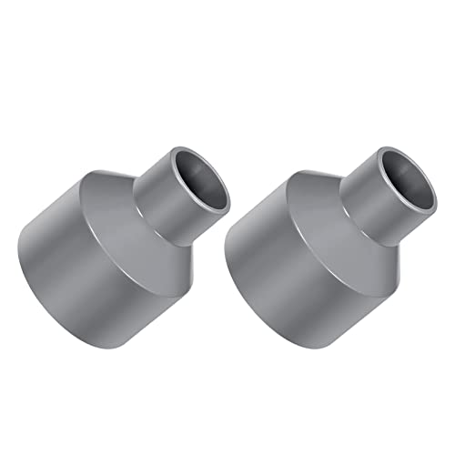 METALLIXITY Duct Reducer, (2 to 1 Inch) 2Pcs, PVC Pipe Increaser DWV Reducing Coupling - for Water Supplies Build, DIY, Garden Shelf Greenhouse, Gray - Image 1