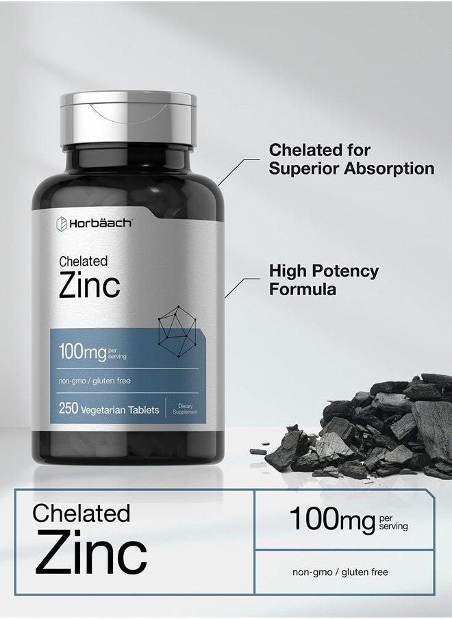 Horbäach - Chelated Zinc Dietary Supplement 100mg | 250 Tablets - Image 1