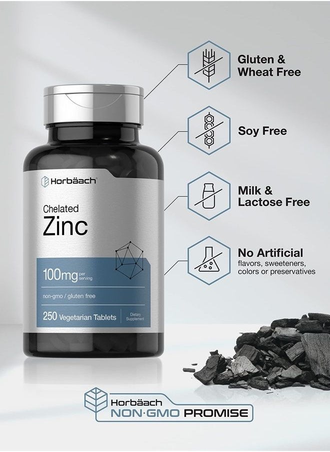 Horbäach - Chelated Zinc Dietary Supplement 100mg | 250 Tablets - Image 1