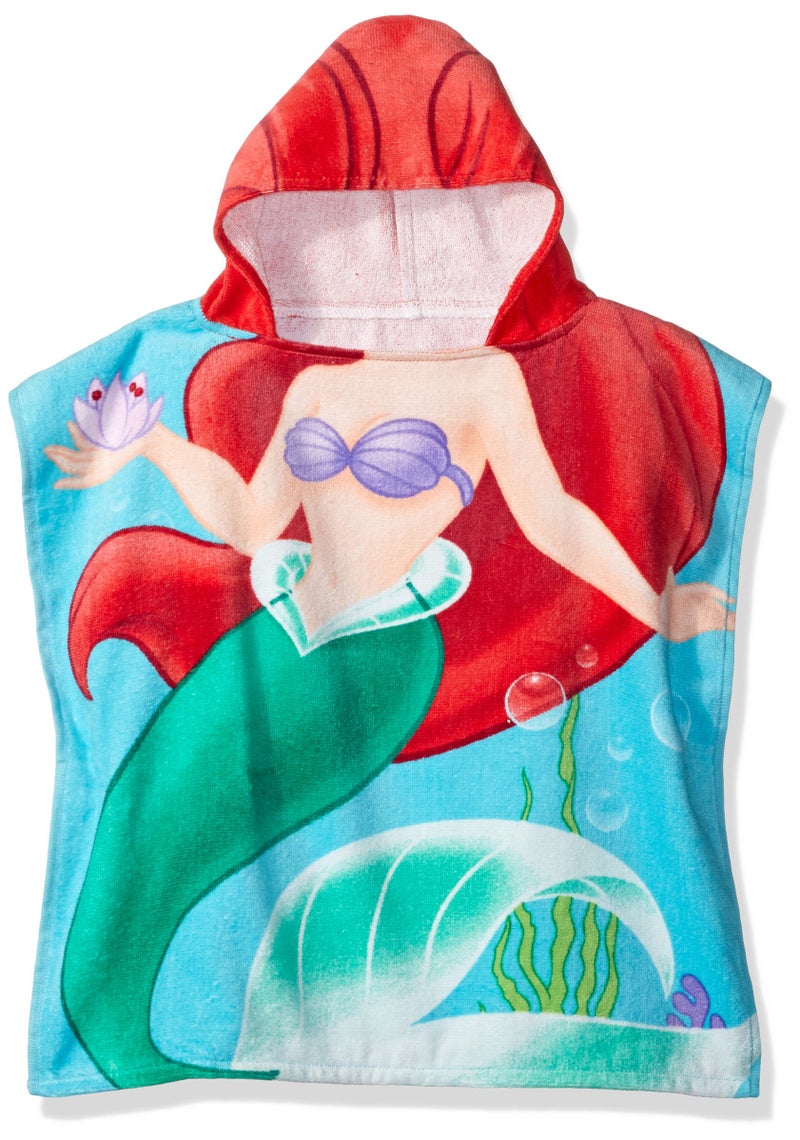 Jay Franco Disney Little Mermaid Ariel Cotton Hooded Towel - Image 1