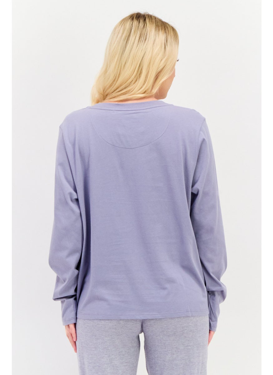 TRIUMPH Women Solid Full Sleeves Pajamas Top, Lavender  - Image 3