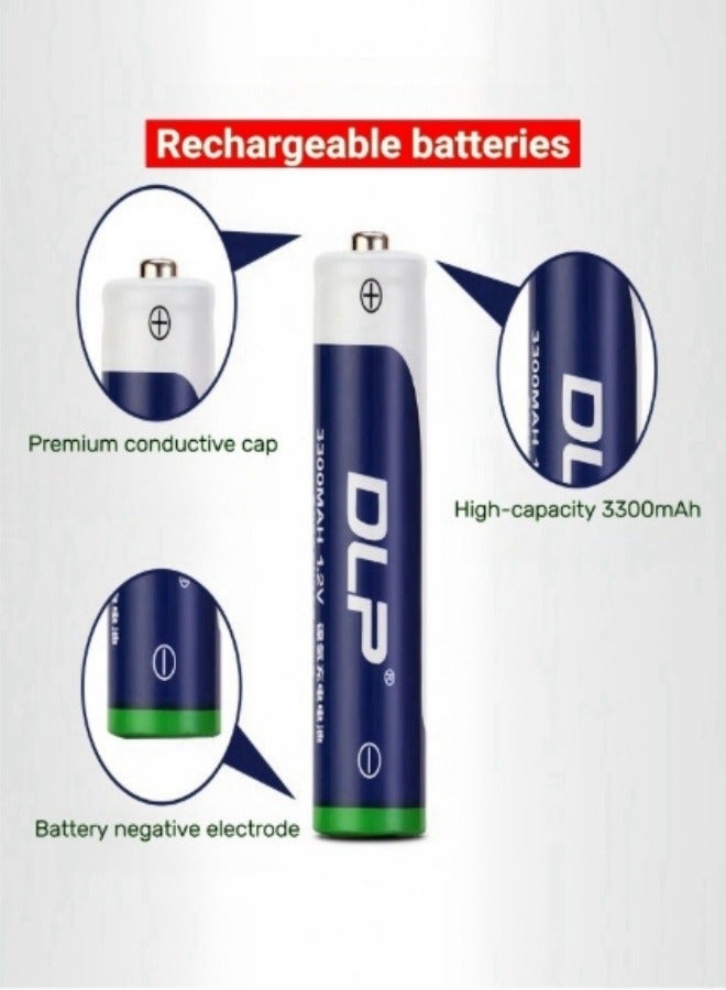 Delipow 3300mAh AARechargeable Batteries 1200-Cycle Nickel LowSelf-Discharge for Toys Remotes Mice - Image 3