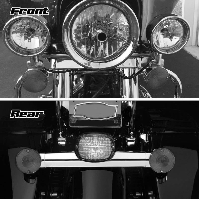 NTHREEAUTO 3 1/4 Inch Flat Smoked LED Turn Signal Lens Cover Compatible with Harley Electra Glides Road King Touring Road Glide Heritage - Image 3