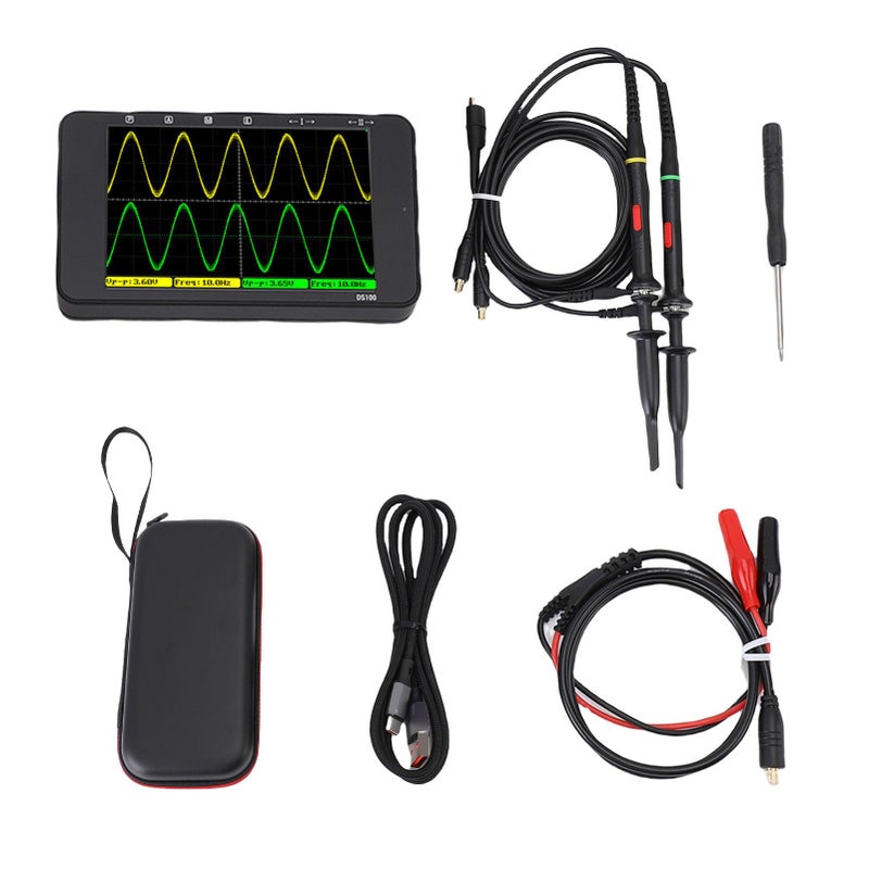 Handheld Digital Oscilloscope 250MSA S Dual Channel with 3 5 Inch IPS Screen Signal Generator - Image 2